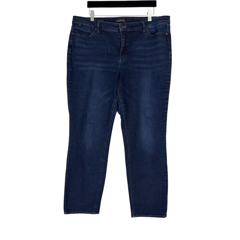 Talbots Jeans Ankle Slim Straight Leg Dark Wash Flawless 5 Pocket Womens Size 16